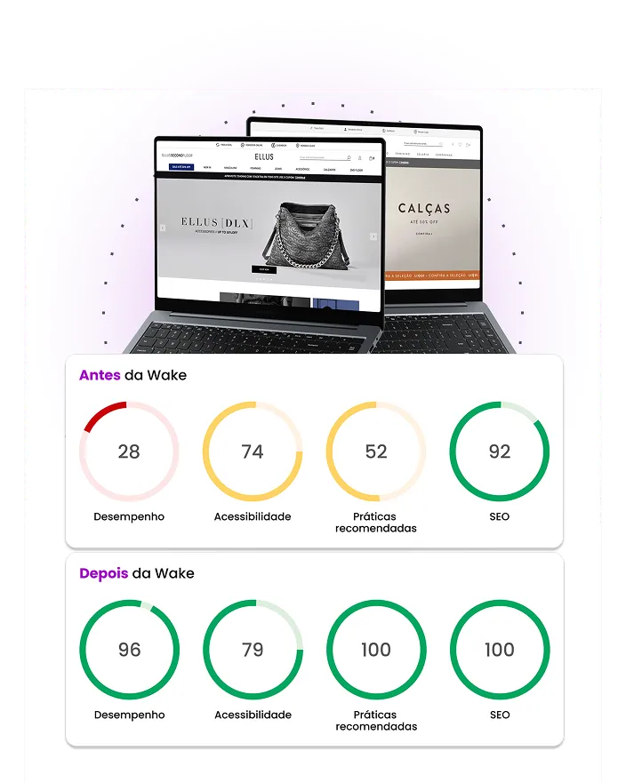 Performance técnica - Case Ellus e Richards no Google Lighthouse