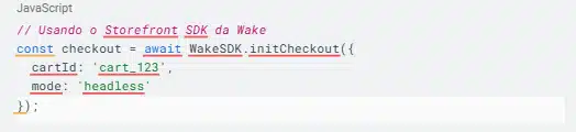 Checkout usando o storefront SDK