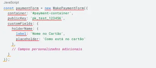 Checkout formulário de pagamento