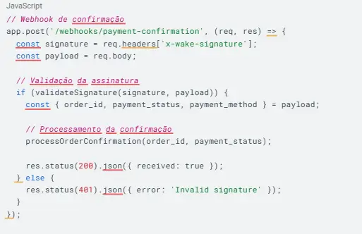 Checkout_Script de confirmação de pagamento